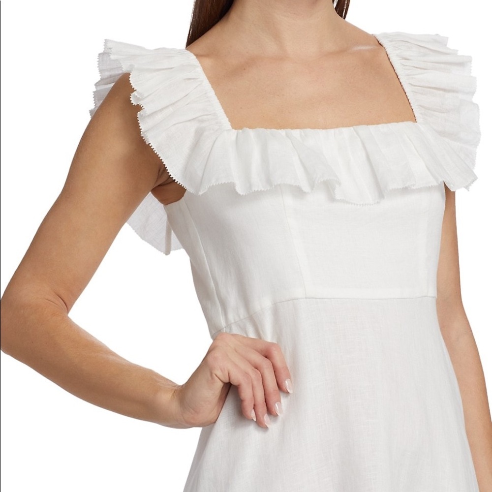 Zimmermann Cira Linen Ruffled Maxi Dress 0P